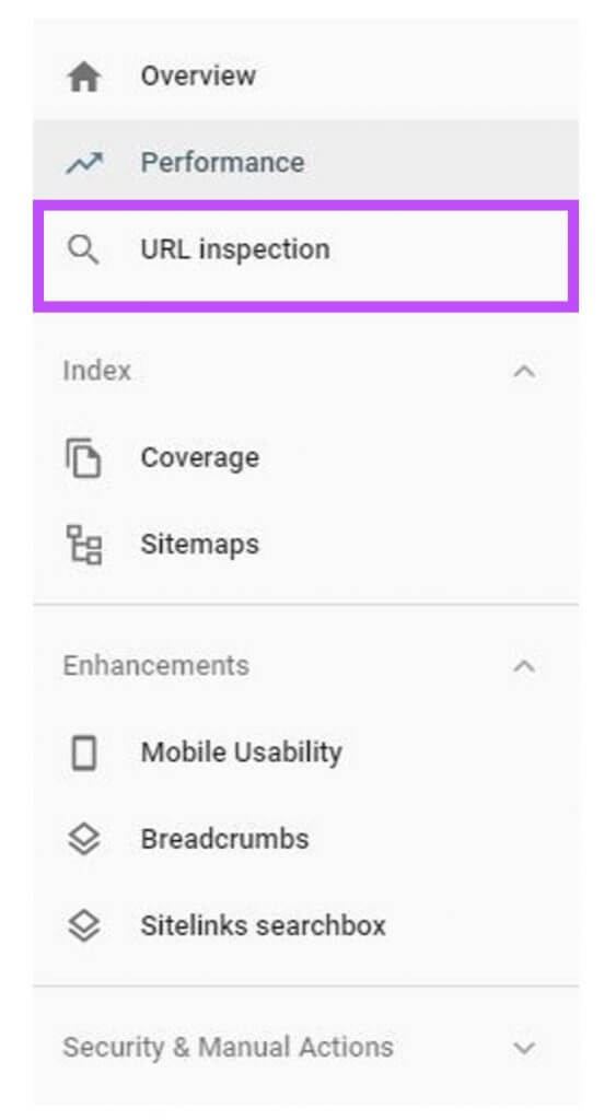 URL Inspection in Google Search Console