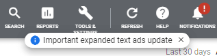 Important expanded text ads update