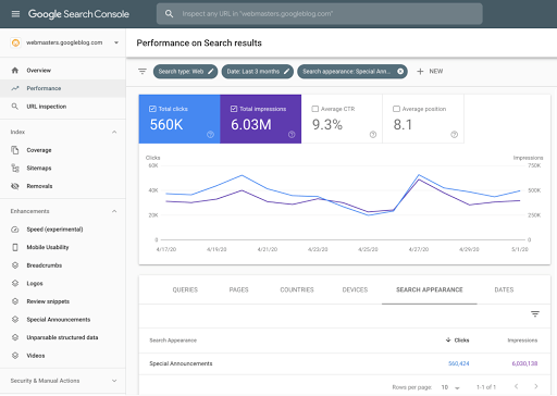 google search console